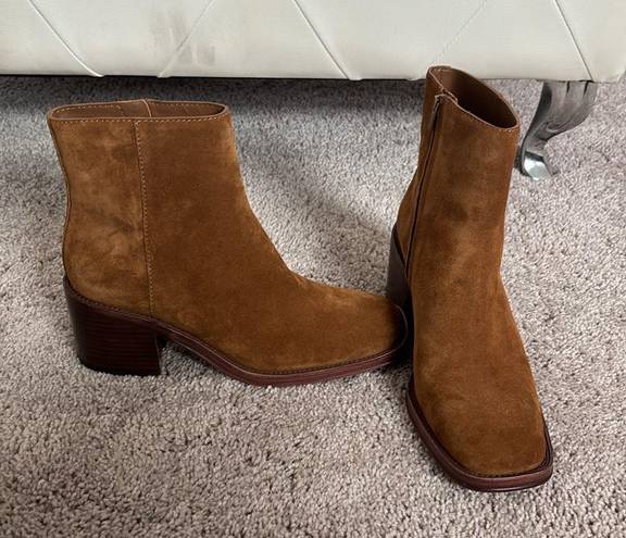 Loeffler Randall  Women's Blakely Square Toe Mid Heel Boots 8.5