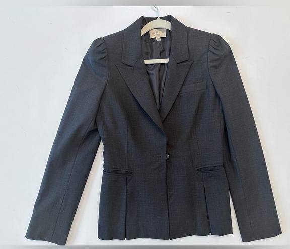 Elizabeth and James  Dark Gray Wool‎ Pleated Career Blazer Size 6