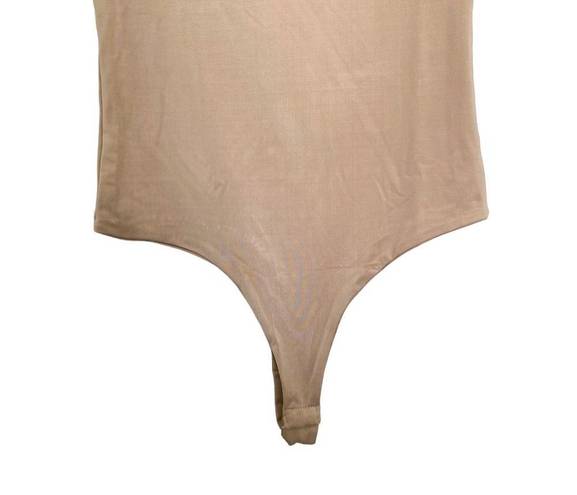 One Piece Shop Stevie Tan Soft Short Sleeve Fitted Bodysuit  Medium