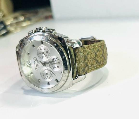 Coach  Brown Signature C Jacquard Boyfriend Watch