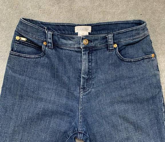 St. John Sport High Rise Medium Wash Bootcut Jeans, Size 10