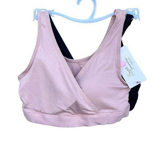 Secret Treasures  2-pack nursing sleep bras pink & black size small NEW