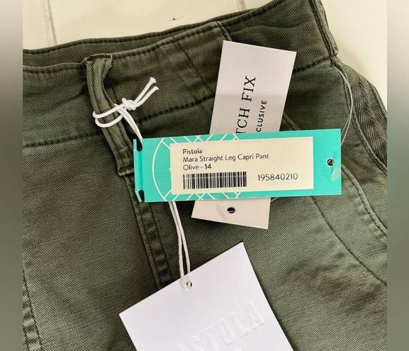 Pistola NWT  Green Mara straight leg Capri pant size 32