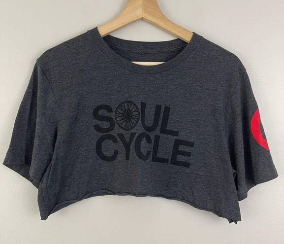 SoulCycle Grey Black Cropped Graphic Tee