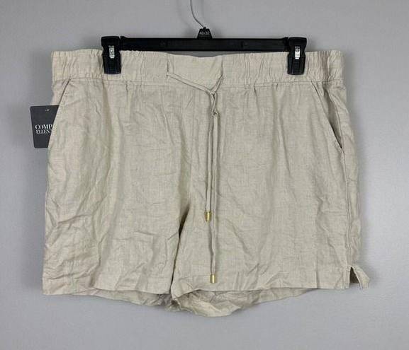 Krass&co  Ellen Tracy Womens Size XL Sandstone Linen Drawstring Shorts Pockets