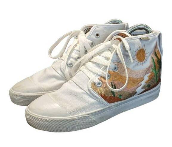 Daisy BANGS Desert  Embroidered High Top Sneakers White Womens 5.5 Shoes Lace Up