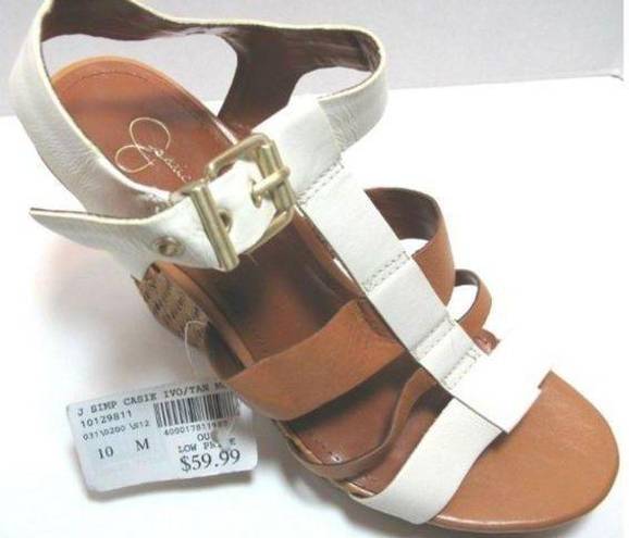 Jessica Simpson  'Casie' Ivory/Tan Leather Platform