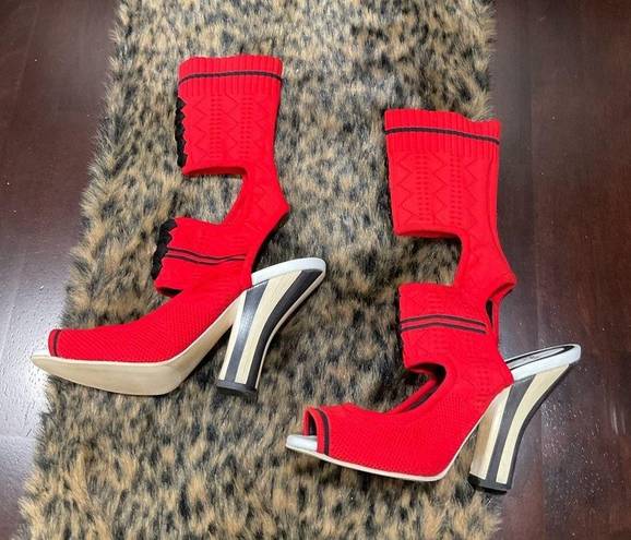 Fendi  ELASTIC AND NEOPRENE HEELED SANDALS