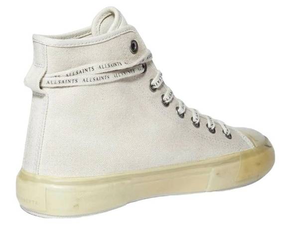 ALLSAINTS  Jaxal High Top Canvas White Sneakers Size EU 40 NIB