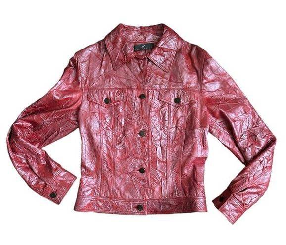 Vera Pelle Vintage  It Collection Red Leather Jacket Size Small