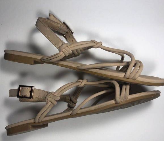 Bamboo  Strappy Slingback Tan Sandal | 6 (36.5)