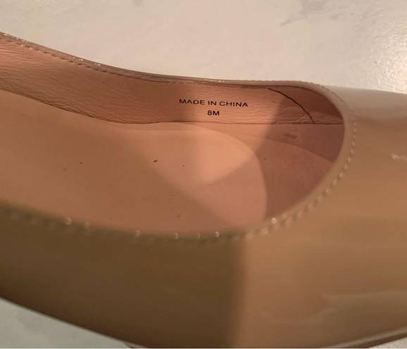 Kate Spade  Kylah Patent Block Heels Nude Square Toe