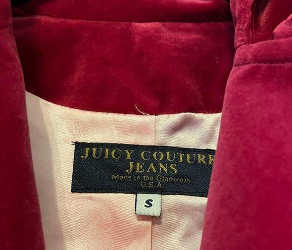 Juicy Couture  Magenta Red Velvet Vintage Pea Coat