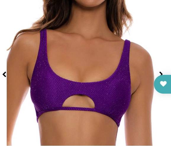 Luli Fama Purple Ocean Scoop Neck cut out top and bottom bathing suit set by -new