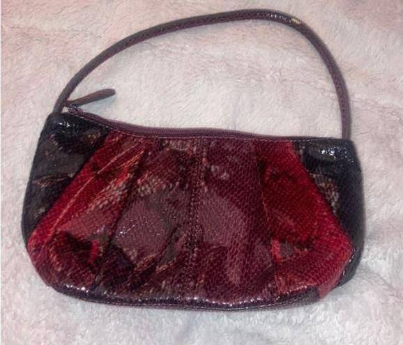 Nine West Small  Black & Red Snake Print Shoulder Bag Purse