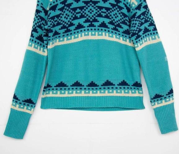 Weatherproof NEW  Fair Isle Pullover Sweater, Turqouise, Size Large