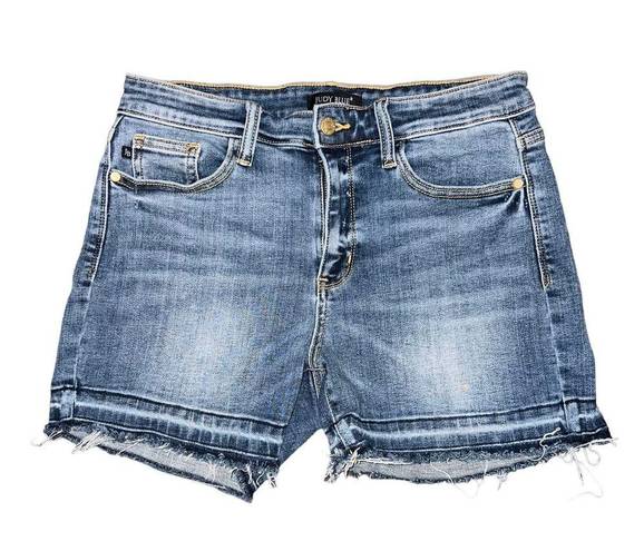 Judy Blue  Women's Large Mid-Rise Release Hem Denim Shorts