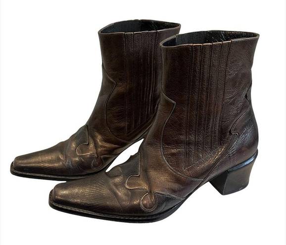 Via Spiga  Western Leather Ankle Boots