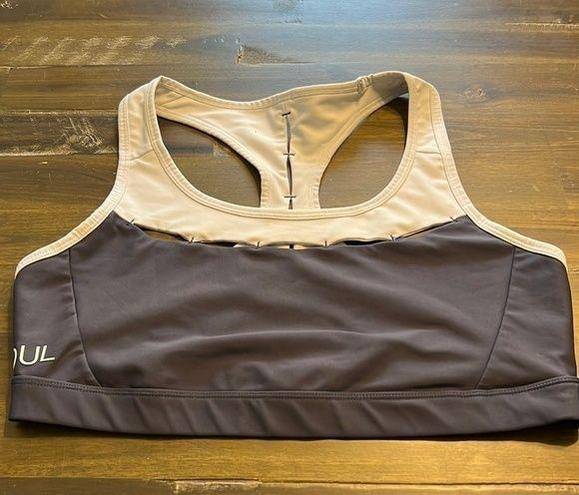 SoulCycle Soul Tack It Back Gray White Sports Bra Athletic Soul Cycle Plus Size XXL