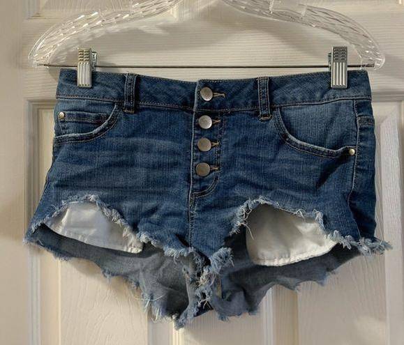 Lovecrazy  Button Fly Denim Cut-off Shorts S