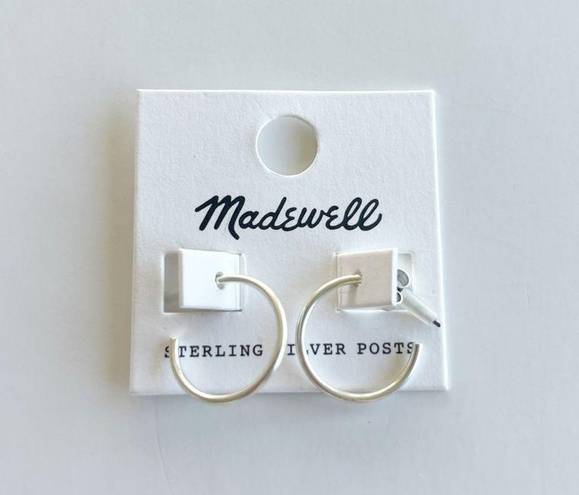 Madewell  Small Hoop Earrings in Silver Color NWT