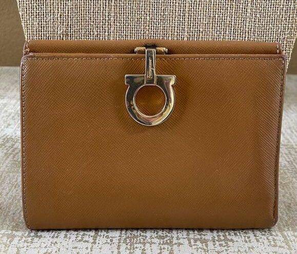 Salvatore Ferragamo  Camel Color Compact Leather Wallet