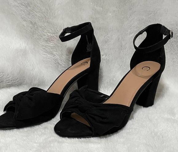 C Est. 1946  Black Peep Toe Block Heel 9