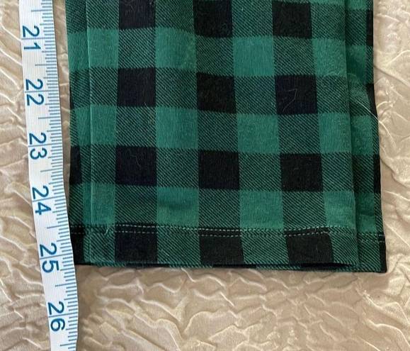 Style & Co  Petite Basic Plaid Leggings Size PL Buffalo Green Plaid