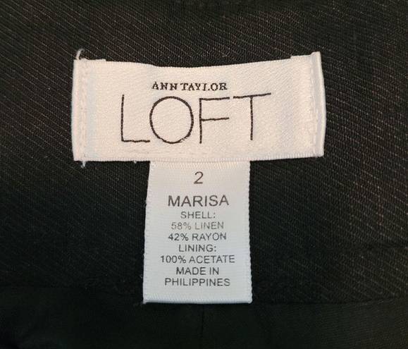 Loft  Black Linen Blend Marisa Wide Leg  Pants