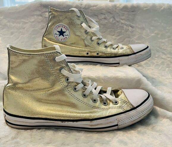 Converse  Chuck Taylor All Star High Top Metallic Gold Sneakers Unisex 12 women