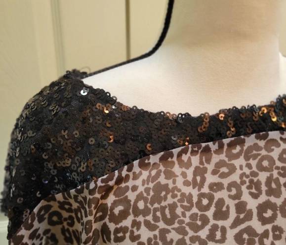 Vintage Havana NWT! Leopard and sequins!  size Medium sheer blouse