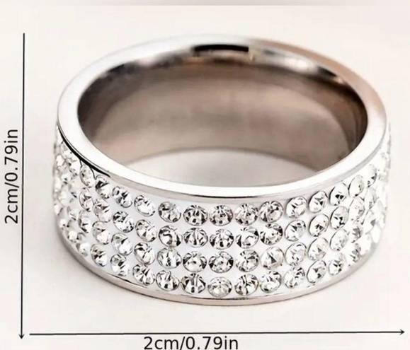 The Row Five Cubic Zirconia Stainless Steel Ring