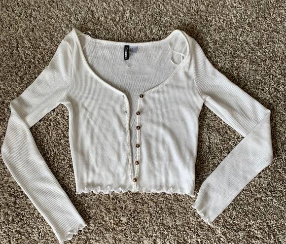 Divided Long Sleeve Sweater Top