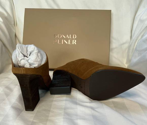 Donald Pliner Vama Heeled Mule Color Saddle Size 7 NIB