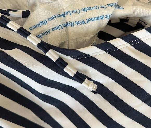 Beach Club NWT Palisades  Navy Blue & White Striped One-piece Swimsuit