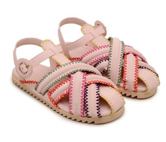 Farm Rio  Zigzag Stitch‎ Sandal in Off White