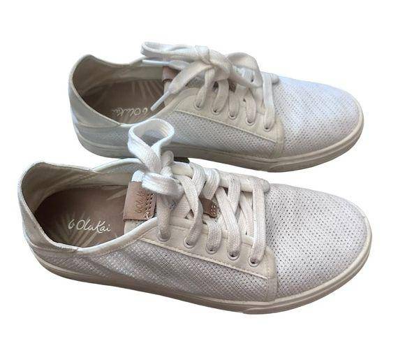 Olukai  Pehuea LI White Sneaker Lace Shoe Women's US Size 7‎ EUR 37