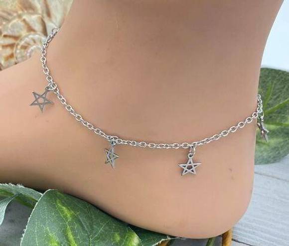 Stainless Steel Pentagram Star Anklet