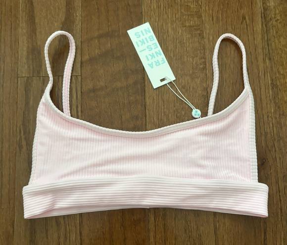 Frankie’s Bikinis NWT  Gavin Ribbed Scoop Bikini Top - love pink