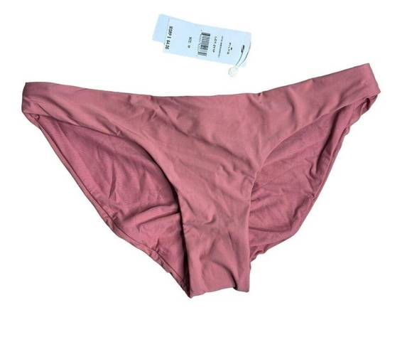 PilyQ NWT  Lotus Basic Ruched Full Bikini Bottoms Mauve Pink Hipster Low Rise M