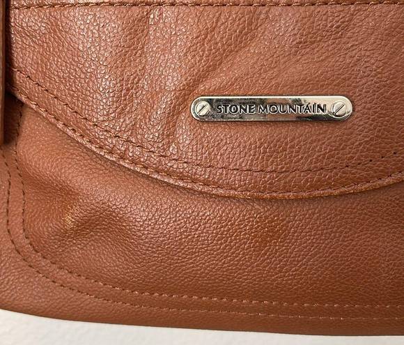 Stone Mountain  camel brown leather shoulder bag