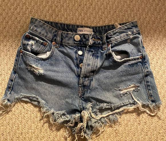 ZARA Distressed Denim Shorts