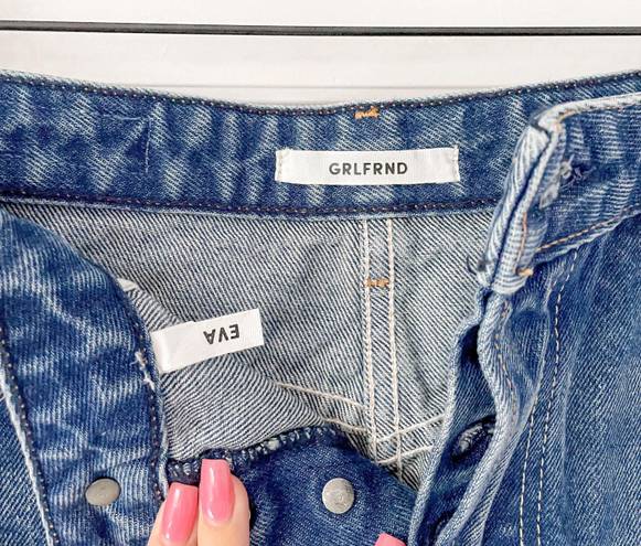 GRLFRND NWT  EVA A-FRAME GUSSET DENIM SKIRT WALK THIS WAY