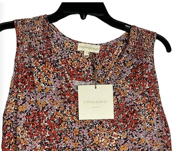 Cynthia Rowley  Womens Sleeveless Tank Top Size Small Multi-Color Floral Pattern