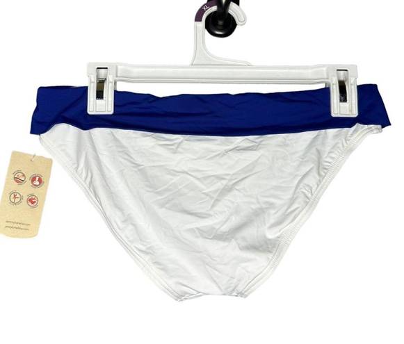 Tommy Bahama  Bikini Swim Bottom Hipster Wide Band White Blue Size Small New