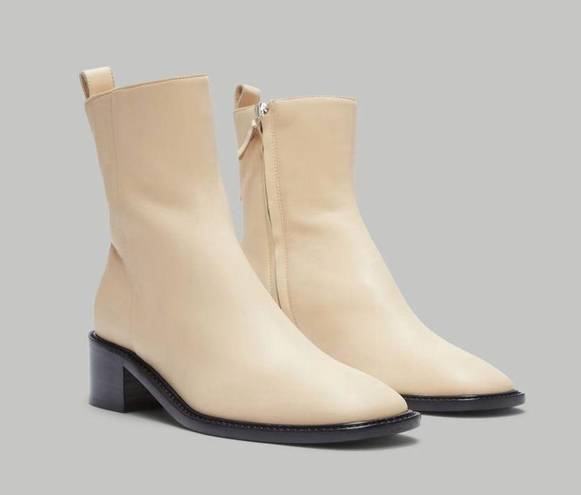 Everlane  The City Square Ankle Boots in Cream Leather 6 New Womens Booties