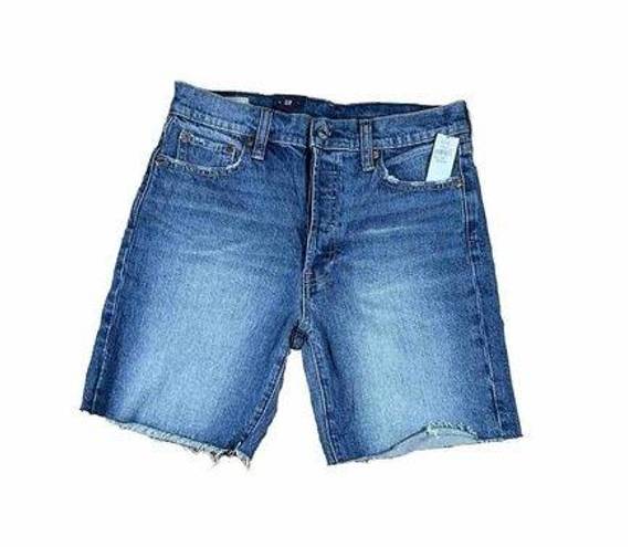 Gap  6” Shorts Size 4regular / 27 High Rise Low Stretch Cut Off Fray Medium Wash