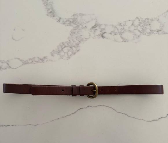 Gap Vintage  Leather Belt with Rounded Brass Buckle in Chocolate Brown Size Large