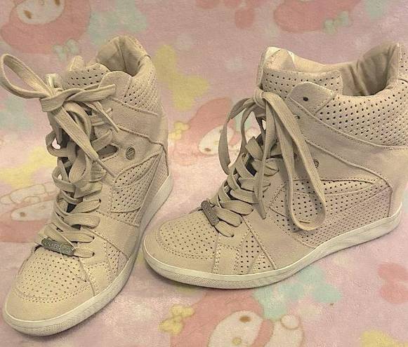 Coach Alexis Suede beige hightop sneakers (NEW) 8.5-9