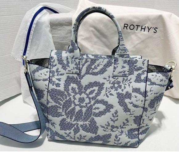 Rothy's Rothy’s The Handbag Jardin Blue Floral Print Texture Crossbody Shoulder Bag Tote